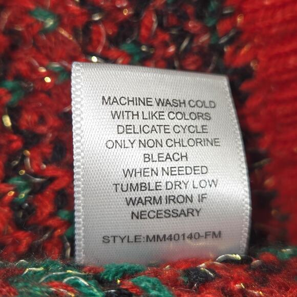 Holiday Hype Mens XXL Christmas Sweater Owl 3D Embroidered Long Sleeve - Picture 12 of 12